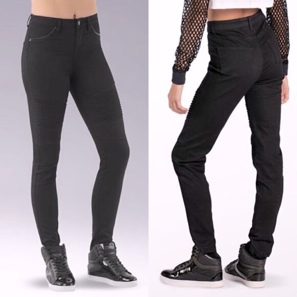 Weissman Balera dance costume black Mid Rise Denim Moto Jeggings pant AH10146 SA - Picture 1 of 12